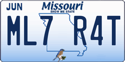 MO license plate ML7R4T
