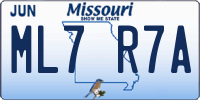 MO license plate ML7R7A