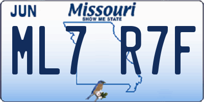 MO license plate ML7R7F