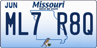 MO license plate ML7R8Q