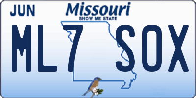 MO license plate ML7S0X
