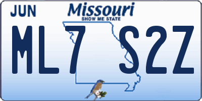 MO license plate ML7S2Z
