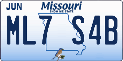 MO license plate ML7S4B