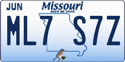MO license plate ML7S7Z