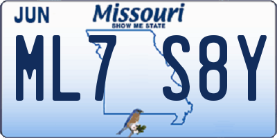 MO license plate ML7S8Y