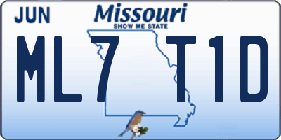 MO license plate ML7T1D