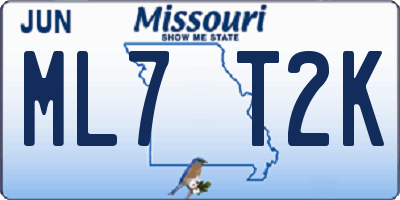 MO license plate ML7T2K