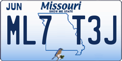 MO license plate ML7T3J