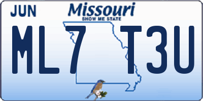 MO license plate ML7T3U