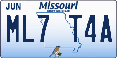 MO license plate ML7T4A
