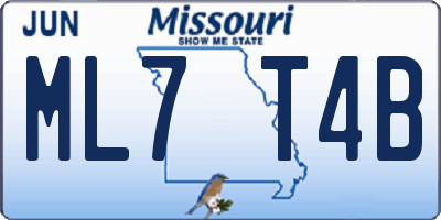 MO license plate ML7T4B