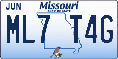 MO license plate ML7T4G