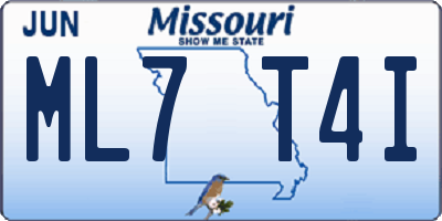 MO license plate ML7T4I