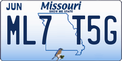 MO license plate ML7T5G