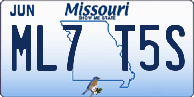 MO license plate ML7T5S