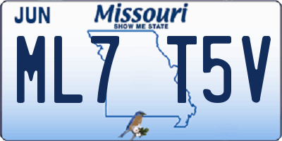 MO license plate ML7T5V