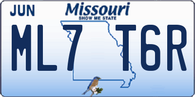 MO license plate ML7T6R