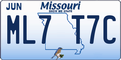 MO license plate ML7T7C