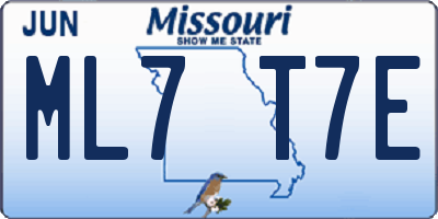 MO license plate ML7T7E