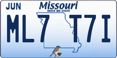 MO license plate ML7T7I