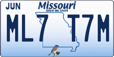 MO license plate ML7T7M