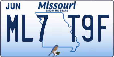 MO license plate ML7T9F
