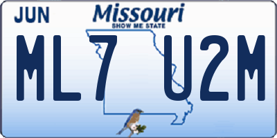 MO license plate ML7U2M