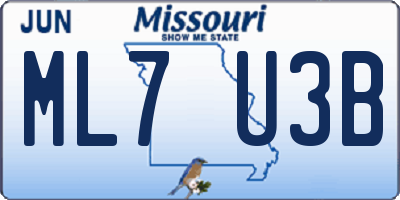 MO license plate ML7U3B
