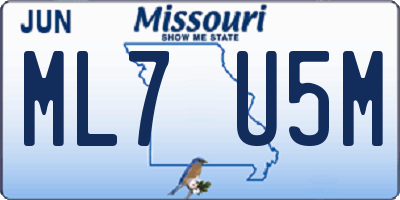 MO license plate ML7U5M