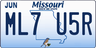 MO license plate ML7U5R