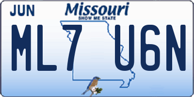 MO license plate ML7U6N