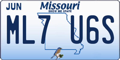 MO license plate ML7U6S