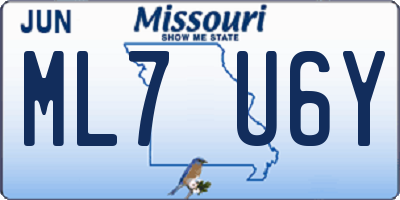 MO license plate ML7U6Y