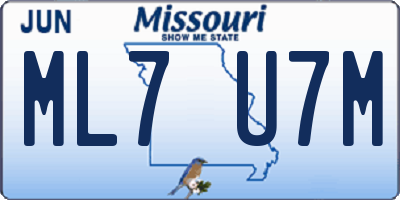 MO license plate ML7U7M