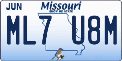 MO license plate ML7U8M