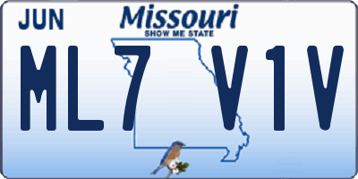 MO license plate ML7V1V