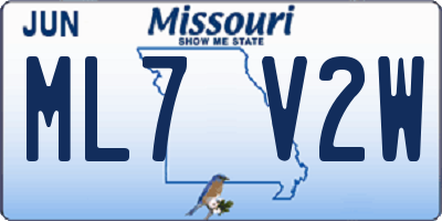 MO license plate ML7V2W