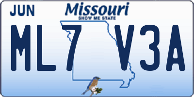 MO license plate ML7V3A