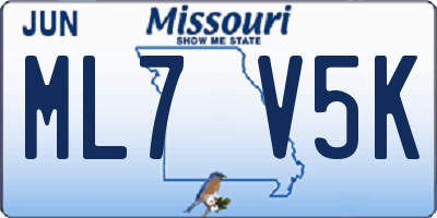 MO license plate ML7V5K