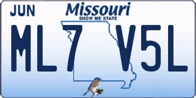 MO license plate ML7V5L
