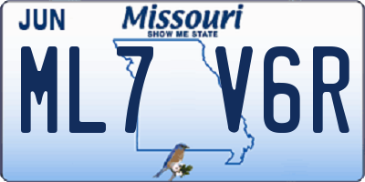 MO license plate ML7V6R