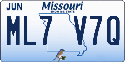 MO license plate ML7V7Q