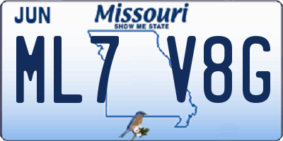 MO license plate ML7V8G