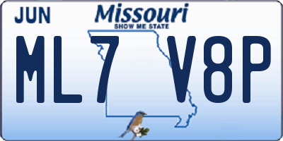 MO license plate ML7V8P