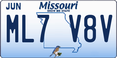 MO license plate ML7V8V