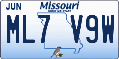 MO license plate ML7V9W