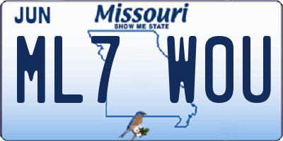 MO license plate ML7W0U