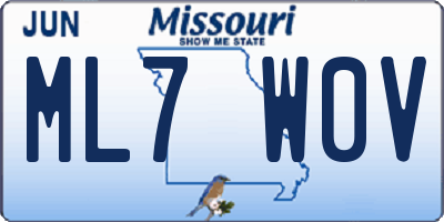 MO license plate ML7W0V