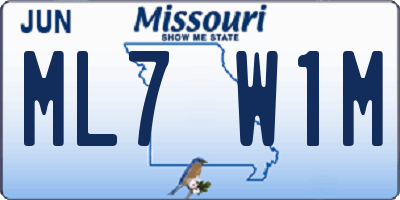 MO license plate ML7W1M