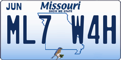 MO license plate ML7W4H